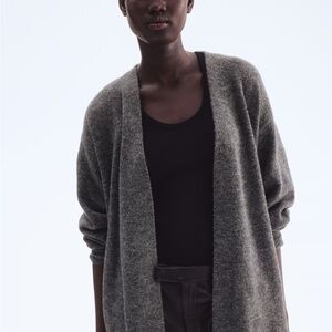 H&M Cozy Open-Front Women's Grey Cardigan Sweater